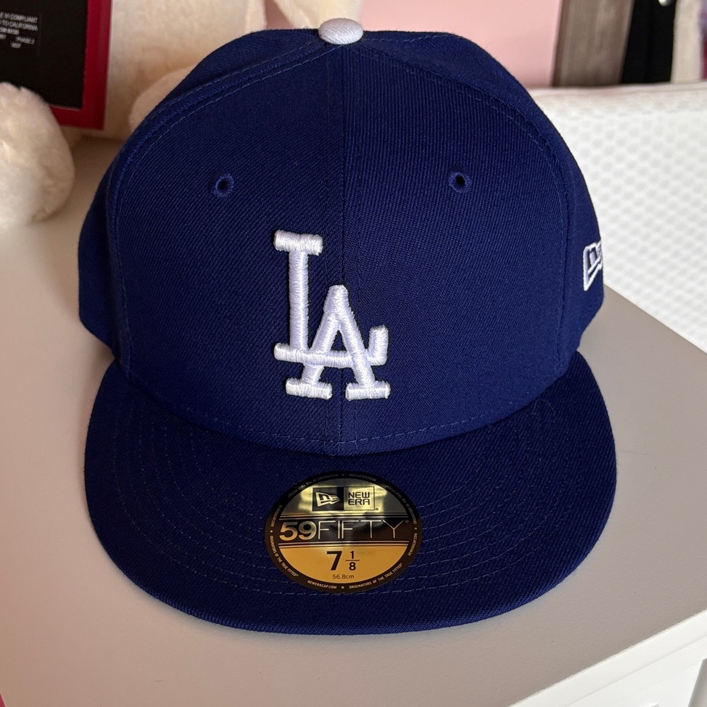 New Era LA Dodgers Fitted Cap in Royal Blue with White Logo